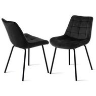Detailed information about the product Artiss 2x Dining Chairs Velvet Tufted Kitchen Lounge Cafe Accent Chair Black