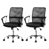 Detailed information about the product Artiss 2x Mesh Office Chair Mid Back Black