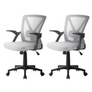 Detailed information about the product Artiss 2x Mesh Office Chair Mid Back Grey