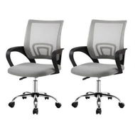 Detailed information about the product Artiss 2x Mesh Office Chair Mid Back Grey