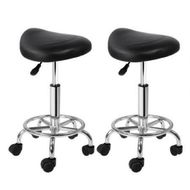 Detailed information about the product Artiss 2X Saddle Salon Stool Swivel Barber Hair Dress Chair Hydraulic Lift Black