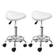 Detailed information about the product Artiss 2X Saddle Salon Stool Swivel Barber Hair Dress Chair Hydraulic Lift White