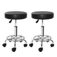 Detailed information about the product Artiss 2X Salon Stool Round Swivel Barber Hair Bar Stools Hydraulic Lift Black