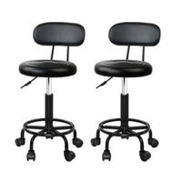 Detailed information about the product Artiss 2X Salon Stool Swivel Backrest Chair Barber Hairdressing Hydraulic Lift