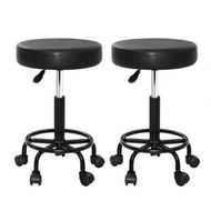 Detailed information about the product Artiss 2X Salon Stool Swivel Round Barber Hair Bar Stools Hydraulic Lift Black