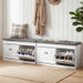 Artiss 2x Shoe Bench Set Flip Drawer White. Available at Crazy Sales for $154.95