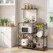 Artiss 4-Tier Kitchen Rack with Pull Out Basket 6 Hooks Microwave Storage Shelf. Available at Crazy Sales for $159.95