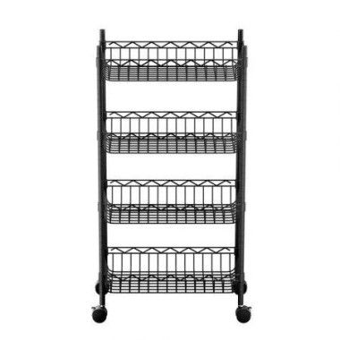 Artiss 4-Tier Shelving Unit Adjustable Garage Storage Kitchen Rack With Wheels