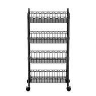 Detailed information about the product Artiss 4-Tier Shelving Unit Adjustable Garage Storage Kitchen Rack With Wheels