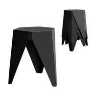 Detailed information about the product Artiss 4PC Puzzle Stool Plastic Bar Stools Stackable Black