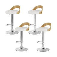 Detailed information about the product Artiss 4x Bar Stools Adjustable Leather Padded White