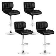 Detailed information about the product Artiss 4x Bar Stools Gas Lift Leather Padded Black