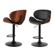 Detailed information about the product Artiss 4x Bar Stools Gas Lift Leather Padded Black