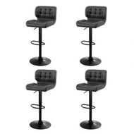 Detailed information about the product Artiss 4x Bar Stools Gas Lift Leather Padded Grey