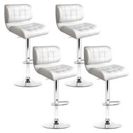 Detailed information about the product Artiss 4x Bar Stools Gas Lift Leather Padded White