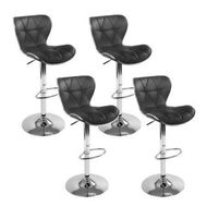 Detailed information about the product Artiss 4x Bar Stools Gas Lift Leather Seat Black