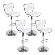 Detailed information about the product Artiss 4x Bar Stools Gas Lift Leather Seat White