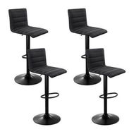 Detailed information about the product Artiss 4x Bar Stools Gas Lift Linen Fabric Black