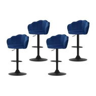 Detailed information about the product Artiss 4x Bar Stools Gas Lift Velvet Blue