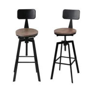 Detailed information about the product Artiss 4x Bar Stools Kitchen Dining Chairs Adjustable Wood Stool w/Backrest