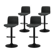 Detailed information about the product Artiss 4x Bar Stools Kitchen Swivel Gas Lift Chairs Black