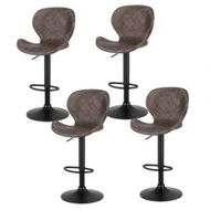 Detailed information about the product Artiss 4x Bar Stools Kitchen Swivel Gas Lift Counter Chair Wing PE Rattan Brown