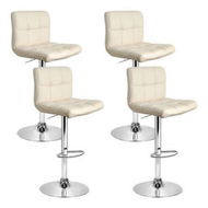 Detailed information about the product Artiss 4x Bar Stools Leather Gas Lift Beige