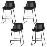 Detailed information about the product Artiss 4x Bar Stools Leather Padded Metal Legs Black