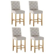 Detailed information about the product Artiss 4x Bar Stools Linen Upholstered Chairs