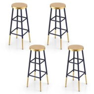 Detailed information about the product Artiss 4x Bar Stools Metal Gold Navy