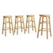 Artiss 4x Bar Stools Round Chairs Wooden Nature. Available at Crazy Sales for $179.95