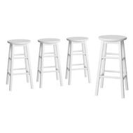 Detailed information about the product Artiss 4x Bar Stools Round Chairs Wooden White