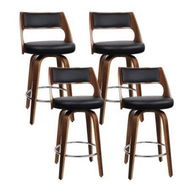 Detailed information about the product Artiss 4x Bar Stools Swivel Leather Chair 76cm