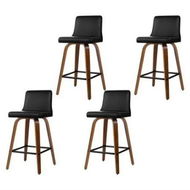 Detailed information about the product Artiss 4x Bar Stools Swivel Leather Padded Wooden