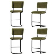 Detailed information about the product Artiss 4x Bar Stools Velvet Chairs Green