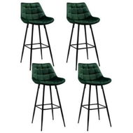 Detailed information about the product Artiss 4x Bar Stools Velvet Chairs Green