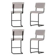 Detailed information about the product Artiss 4x Bar Stools Velvet Chairs Grey