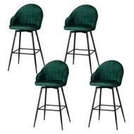 Detailed information about the product Artiss 4x Bar Stools Velvet Swivel Metal Legs Green