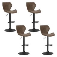 Detailed information about the product Artiss 4x Bar Stools Vintage Leather Gas Lift Brown