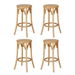 Artiss 4x Bar Stoosl Rattan Seat Wooden. Available at Crazy Sales for $409.95