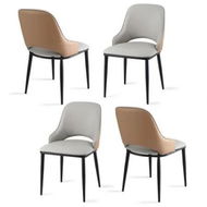 Detailed information about the product Artiss 4x Dining Chairs Hollow PU Leather Kitchen Lounge Cafe Accent Chair Grey