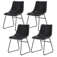 Detailed information about the product Artiss 4x Dining Chairs Retro PU Leather Kitchen Lounge Cafe Accent Chair Black