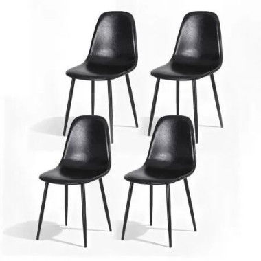 Artiss 4x Dining Chairs Retro PU Leather Kitchen Lounge Cafe Accent Chair Black