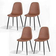 Detailed information about the product Artiss 4x Dining Chairs Retro PU Leather Kitchen Lounge Cafe Accent Chair Brown