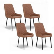 Detailed information about the product Artiss 4x Dining Chairs Retro PU Leather Kitchen Lounge Cafe Accent Chair Brown