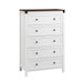 Artiss 5 Chest of Drawers Storage Tallboy White & Walnut. Available at Crazy Sales for $189.95
