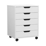 Detailed information about the product Artiss 5-Drawer Filing Cabinet Mobile Rolling Storage Cabinet Chest of Drawers Stand White