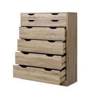 Detailed information about the product Artiss 6 Chest of Drawers - MYLA Oak