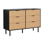 Detailed information about the product Artiss 6 Chest of Drawers Dresser Table Black&Pine