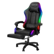 Detailed information about the product Artiss 6 Point Massage Gaming Office Chair 7 LED Footrest Black